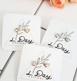 LDayDesigns Bezel Stud/Gold Stainless Steel