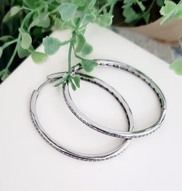 LDayDesigns Crystal Oval Hoop-Silver