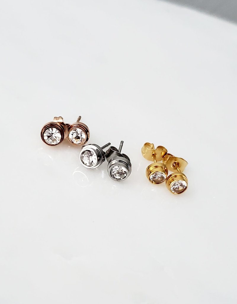 LDayDesigns Bezel Stud/Gold Stainless Steel