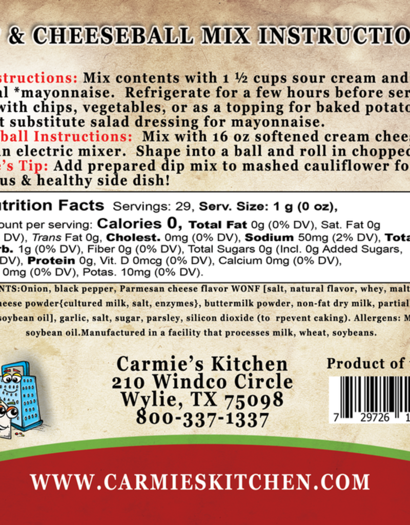 Carmie’s Kitchen Peppercorn Parmesan Dip