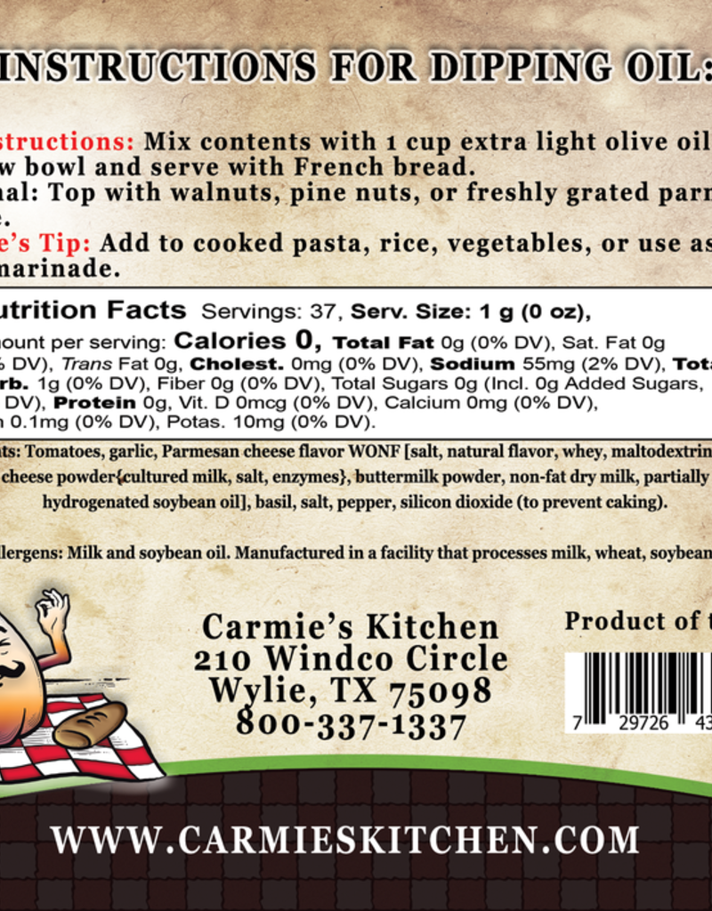 Carmie’s Kitchen Basil Pesto Dipping Oil