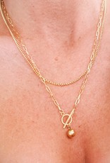 LUX Steel Layered Toggle Necklace