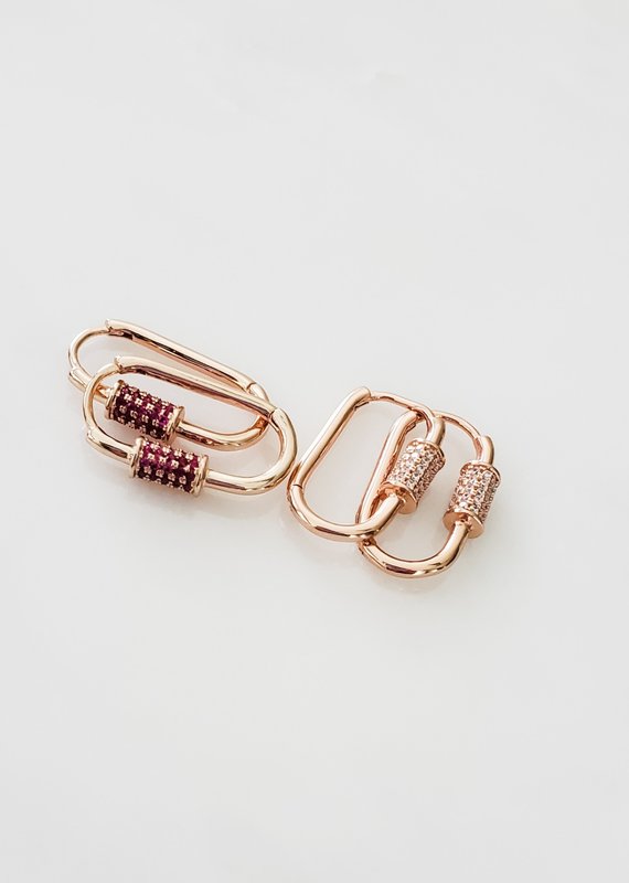 LUX Rosy Carabiner Hoops