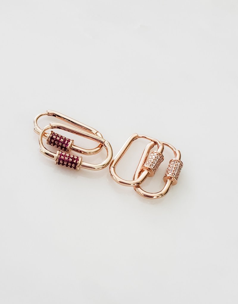LUX Rosy Carabiner Hoops