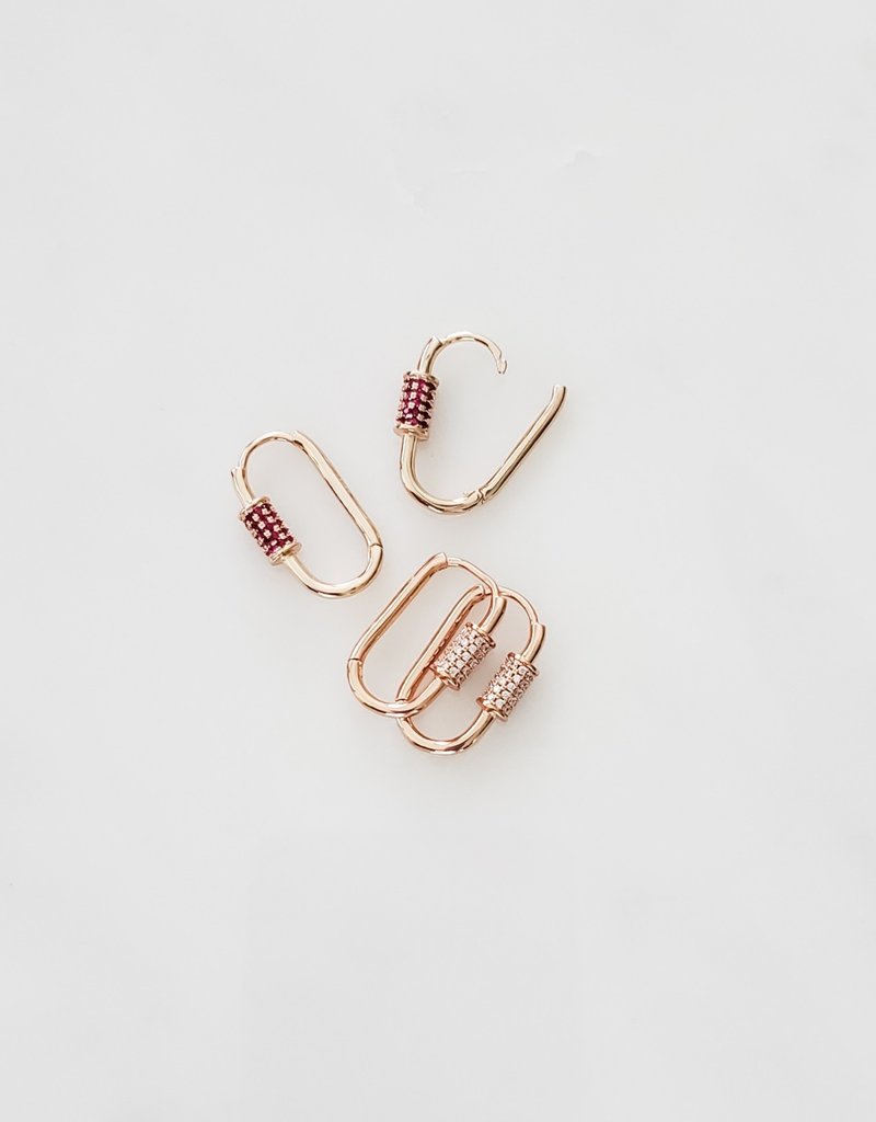 LUX Rosy Carabiner Hoops