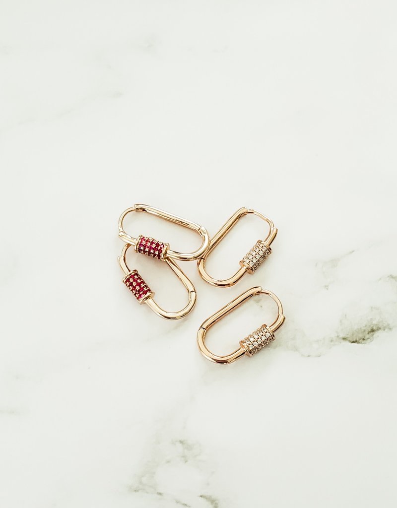 LUX Rosy Carabiner Hoops