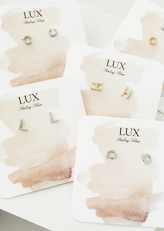 LUX Sterling Initial Stud