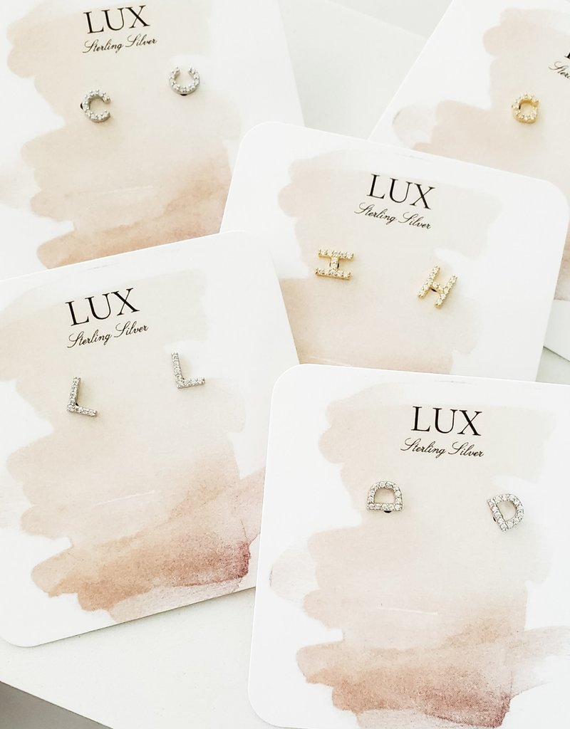 LUX Sterling Initial Stud