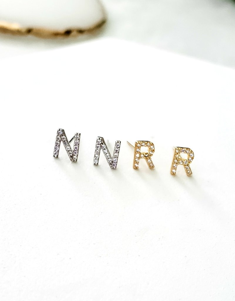 LUX Sterling Initial Stud