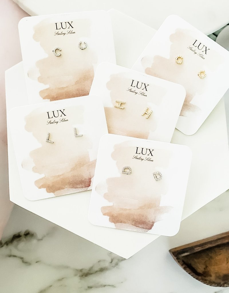 LUX Sterling Initial Stud
