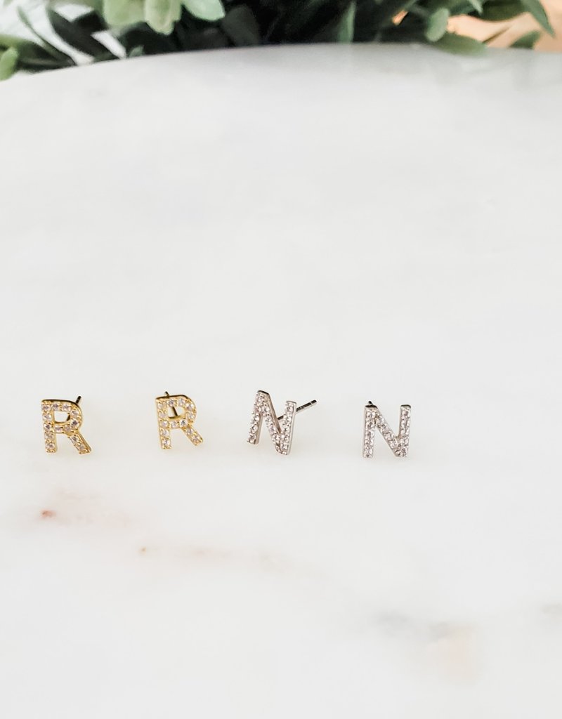 LUX Sterling Initial Stud