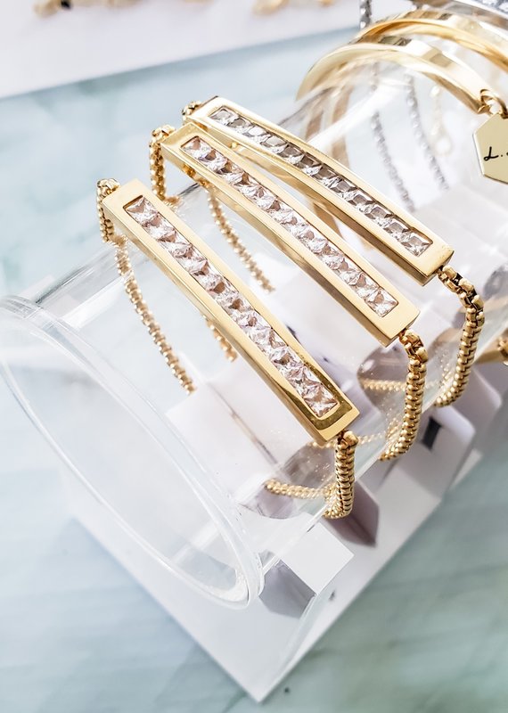 LUX Bolo Steel Crystal Bracelet