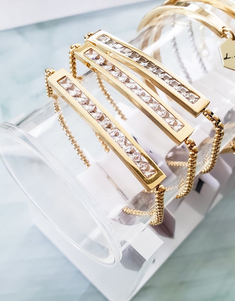 LUX Bolo Steel Crystal Bracelet