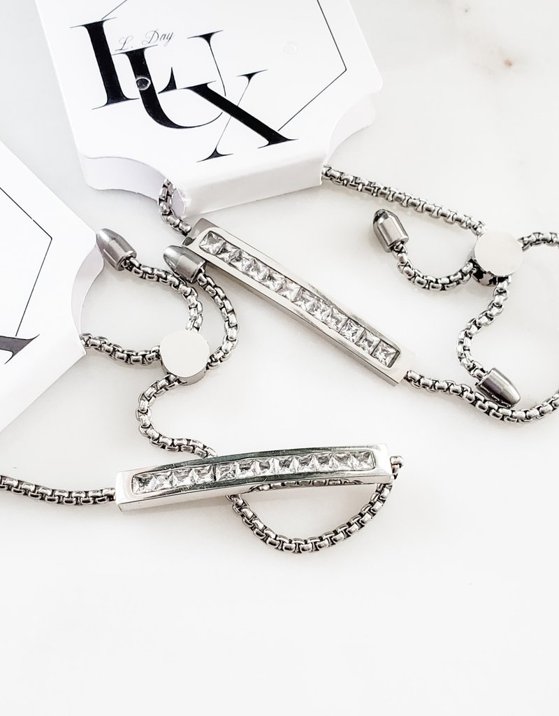 LUX Bolo Steel Crystal Bracelet