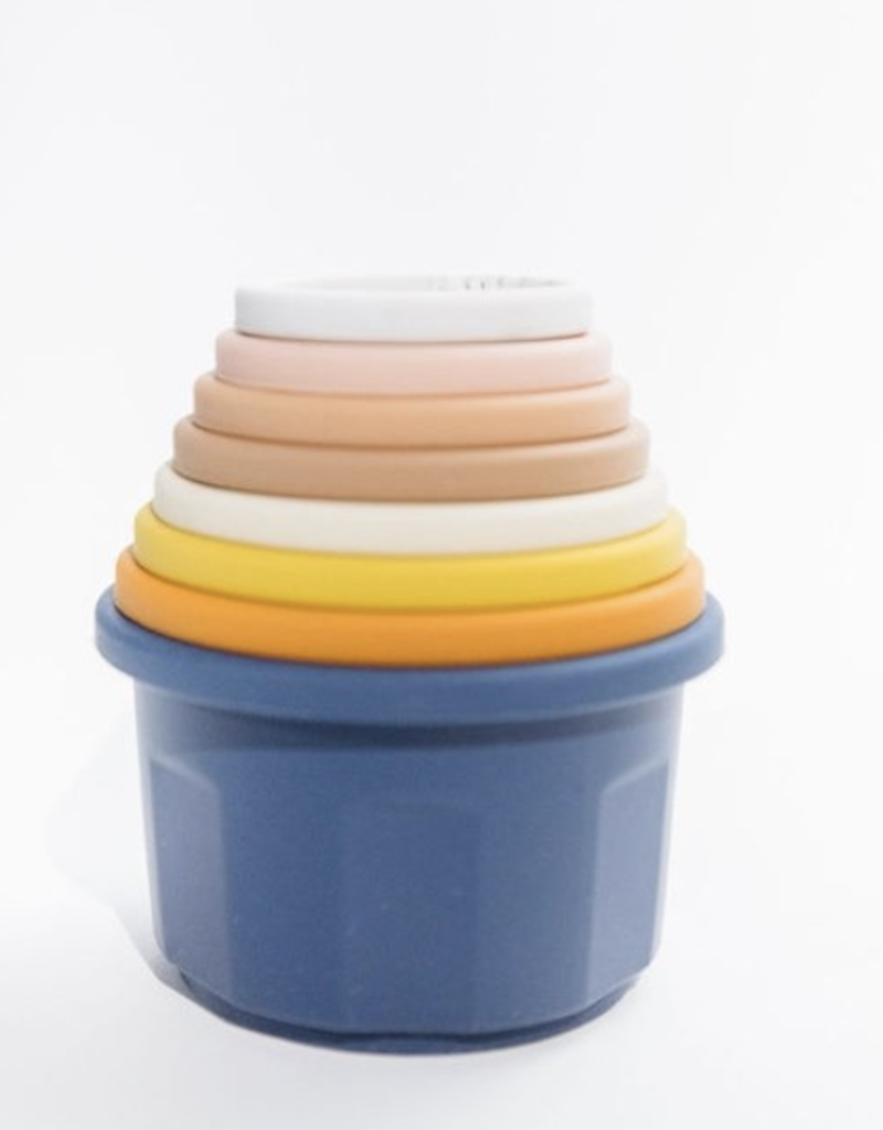 Three Hearts Modern Teething Accessories Silicone Stacking Cups