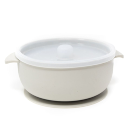 Three Hearts Modern Teething Accessories Silicone Suction Bowl - Taupe