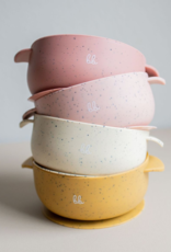 Three Hearts Modern Teething Accessories Silicone Suction Bowl- Dusty Rose