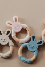 Three Hearts Modern Teething Accessories Silicone Bunny Teething Ring