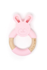 Three Hearts Modern Teething Accessories Silicone Bunny Teething Ring