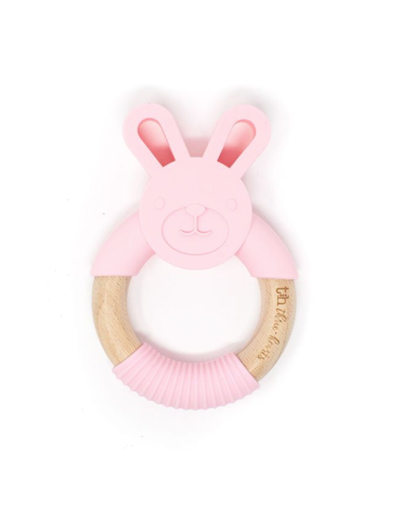 Three Hearts Modern Teething Accessories Silicone Bunny Teething Ring
