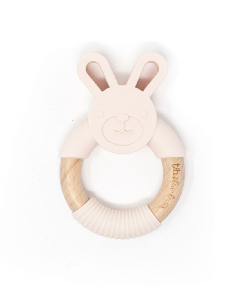 Three Hearts Modern Teething Accessories Silicone Bunny Teething Ring