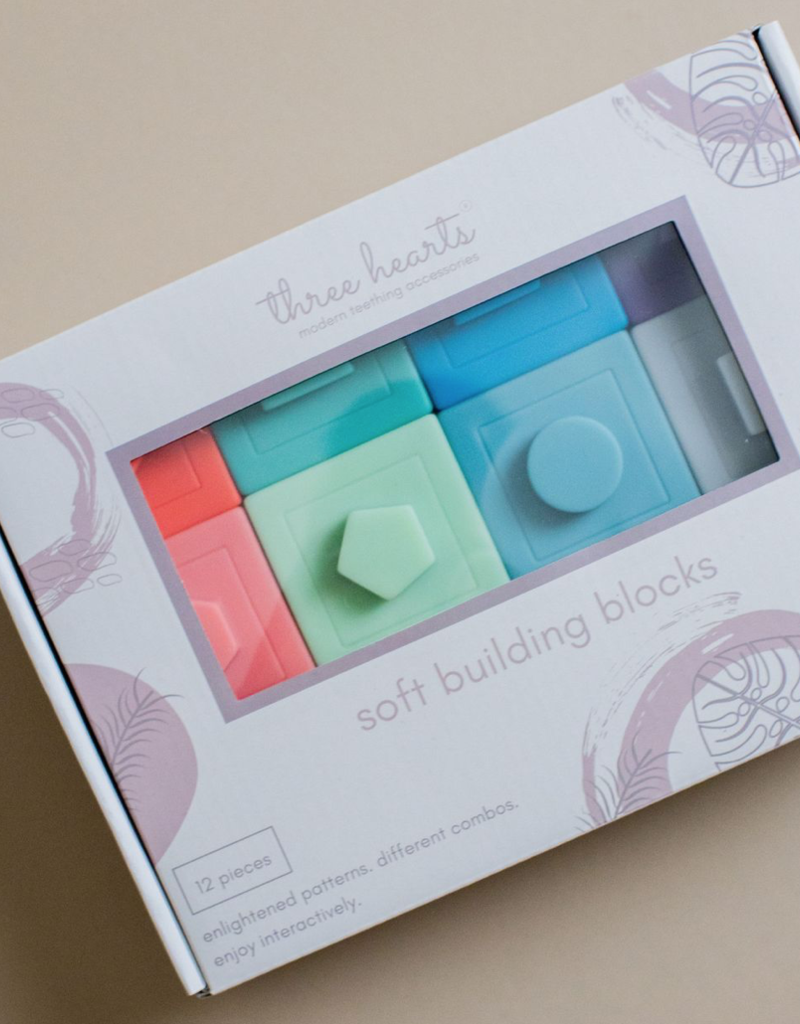 Three Hearts Modern Teething Accessories Building Block Teether & Bath Toy