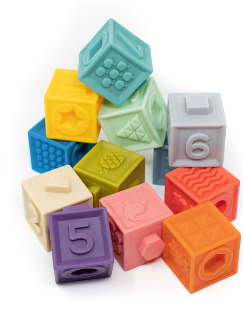 Three Hearts Modern Teething Accessories Building Block Teether & Bath Toy