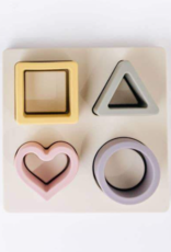 Three Hearts Modern Teething Accessories Silicone Puzzle