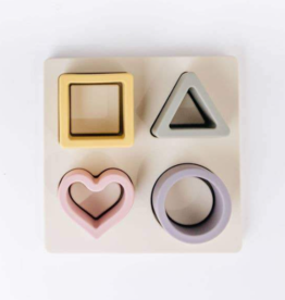 Three Hearts Modern Teething Accessories Silicone Puzzle