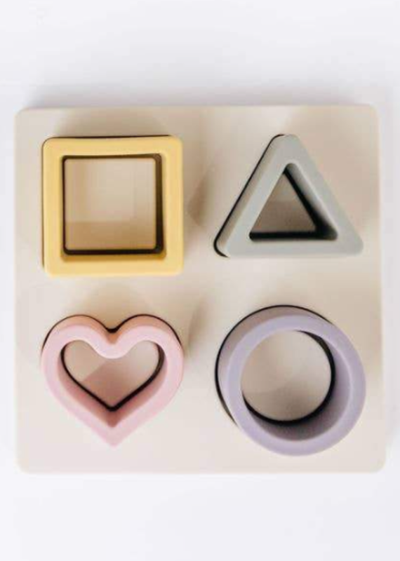 Three Hearts Modern Teething Accessories Silicone Puzzle