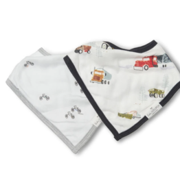 LouLou Lollipop Bandana Bib Set- Happy Trucks
