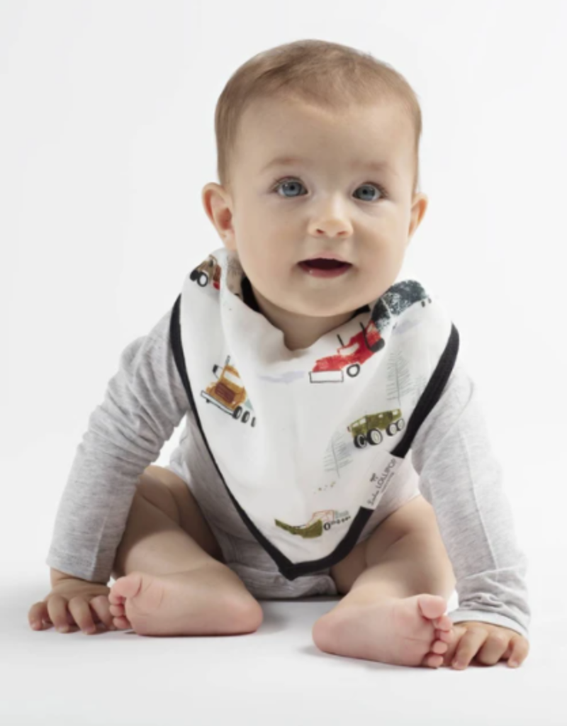 LouLou Lollipop Bandana Bib Set- Happy Trucks