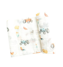 Angel Dear Tractors Swaddle Blanket