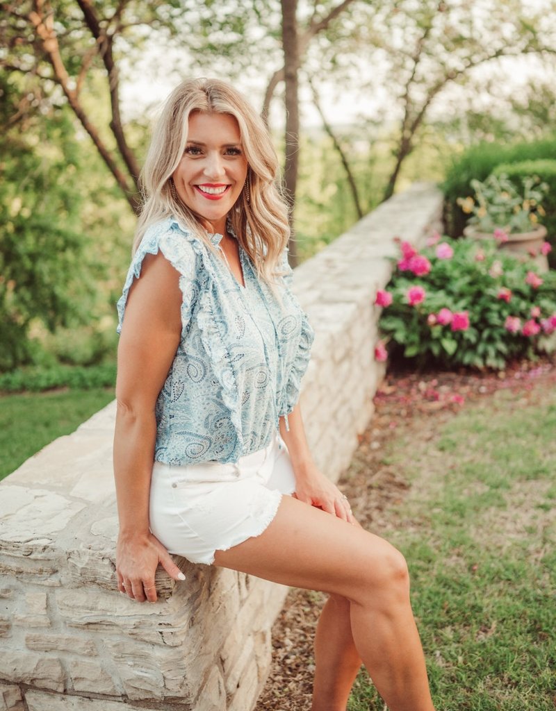 Indigo Paisley Top
