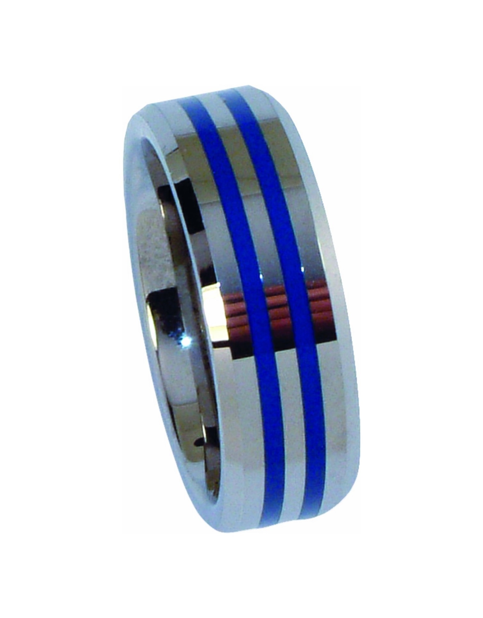 Double Blue Line Ring