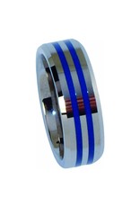 Double Blue Line Ring