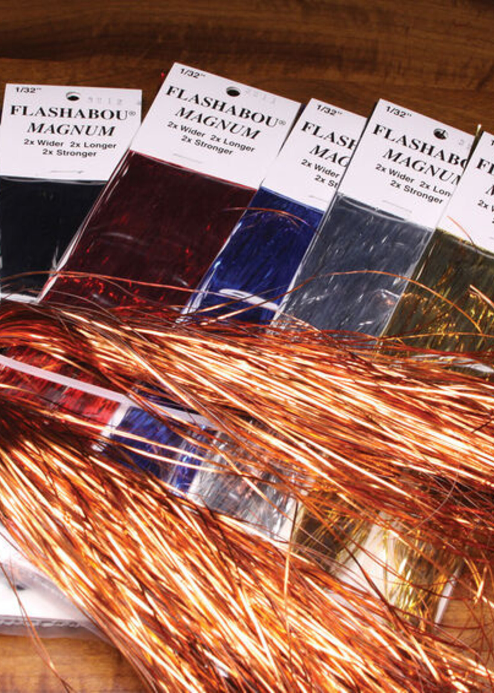 Hareline Dubbin Barred Magnum Flashabou Fl. Pink Black Barred