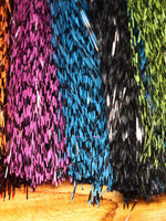 Hareline Dubbin Barred Magnum Flashabou Red Black Barred