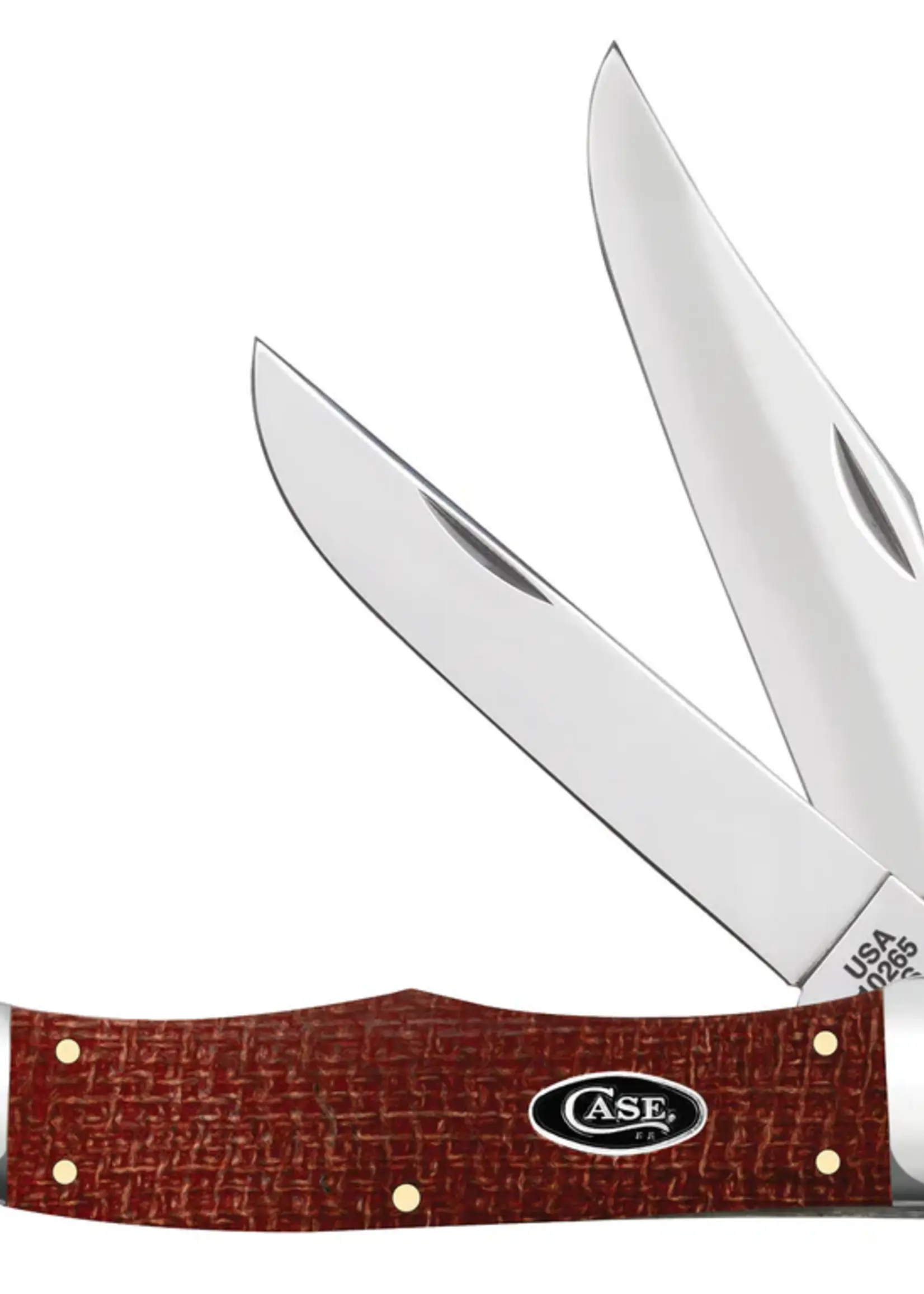 W.R. Case & Sons CASE Dark Red Burlap Micarta Smooth Folding Hunter