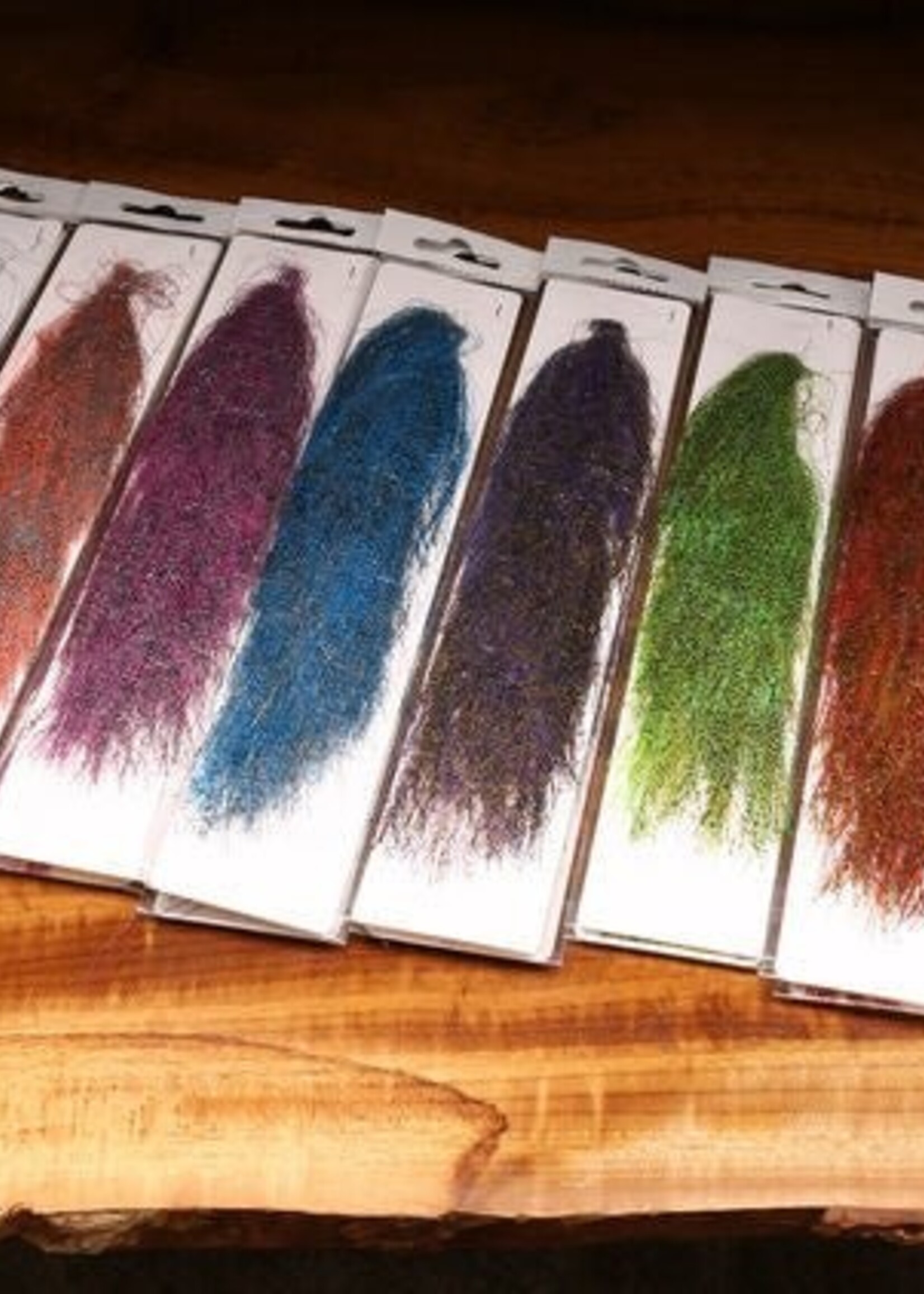 Hareline Dubbin Senyo's Metallic Barred Predator Wrap Silver/Blue/Black