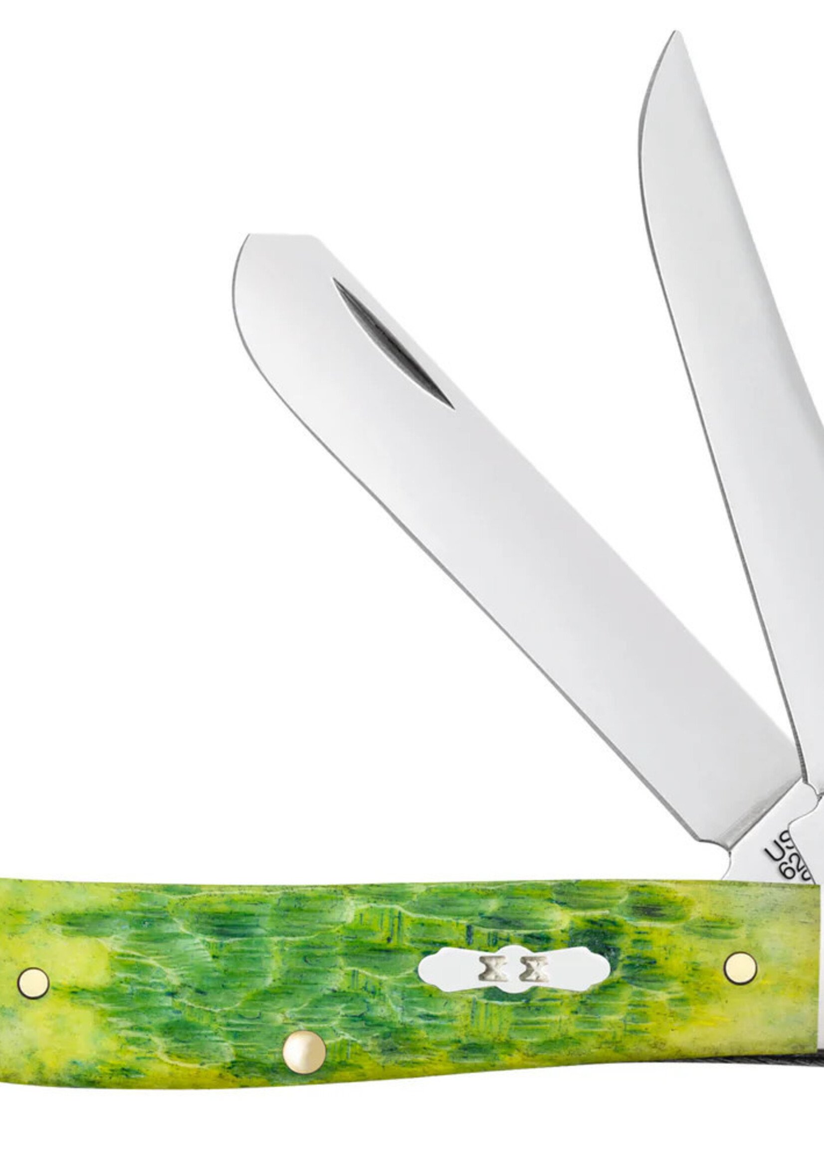 W.R. Case & Sons CASE Green Apple Bone Peach Seed Jig Mini Trapper