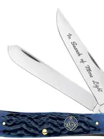 W.R. Case & Sons CASE Masonic Blue Bone Standard Jig Trapper w/Tin