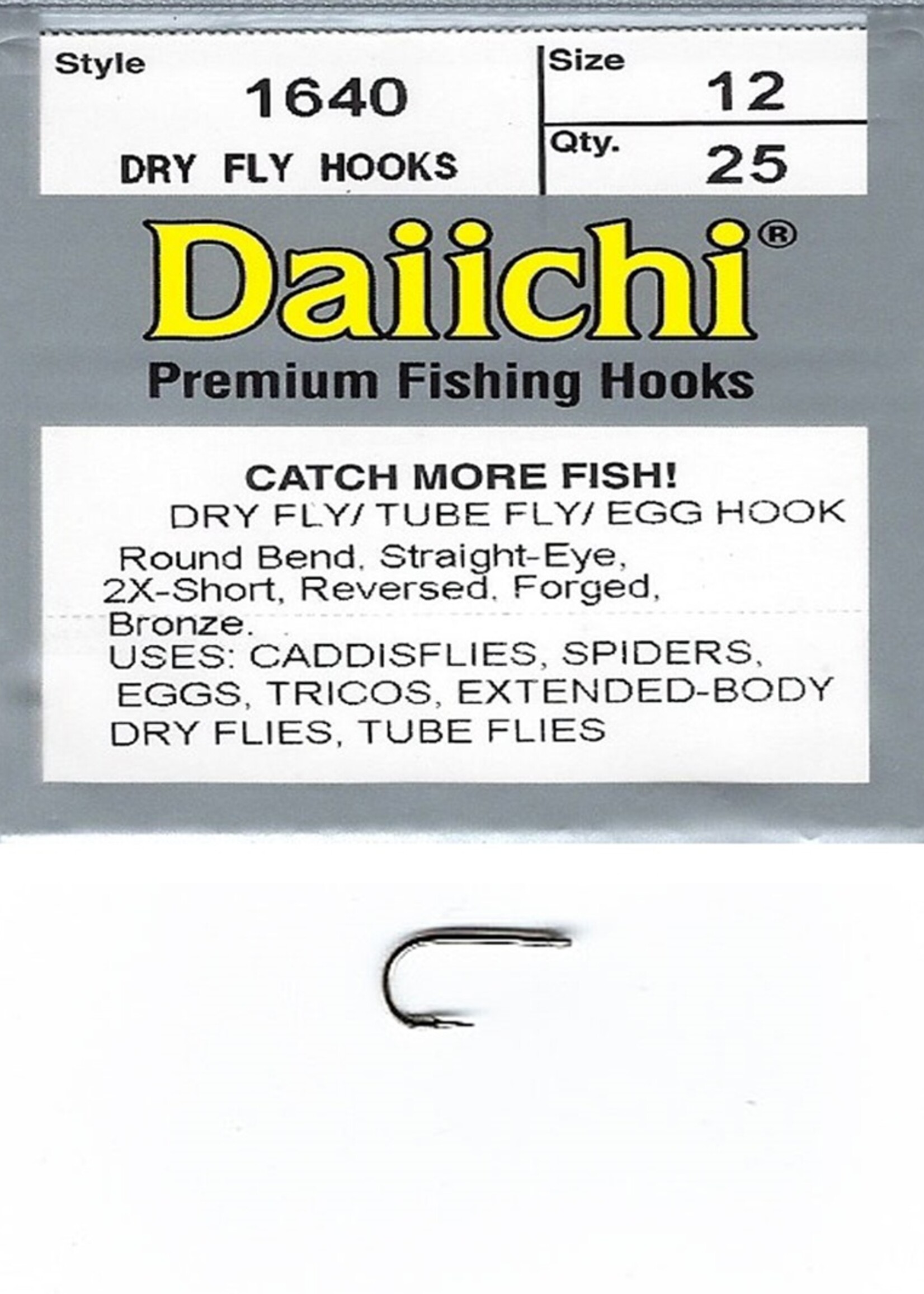 Daiichi Daiichi 1640 Dry Fly Hook 12 Dry Fly Bronze