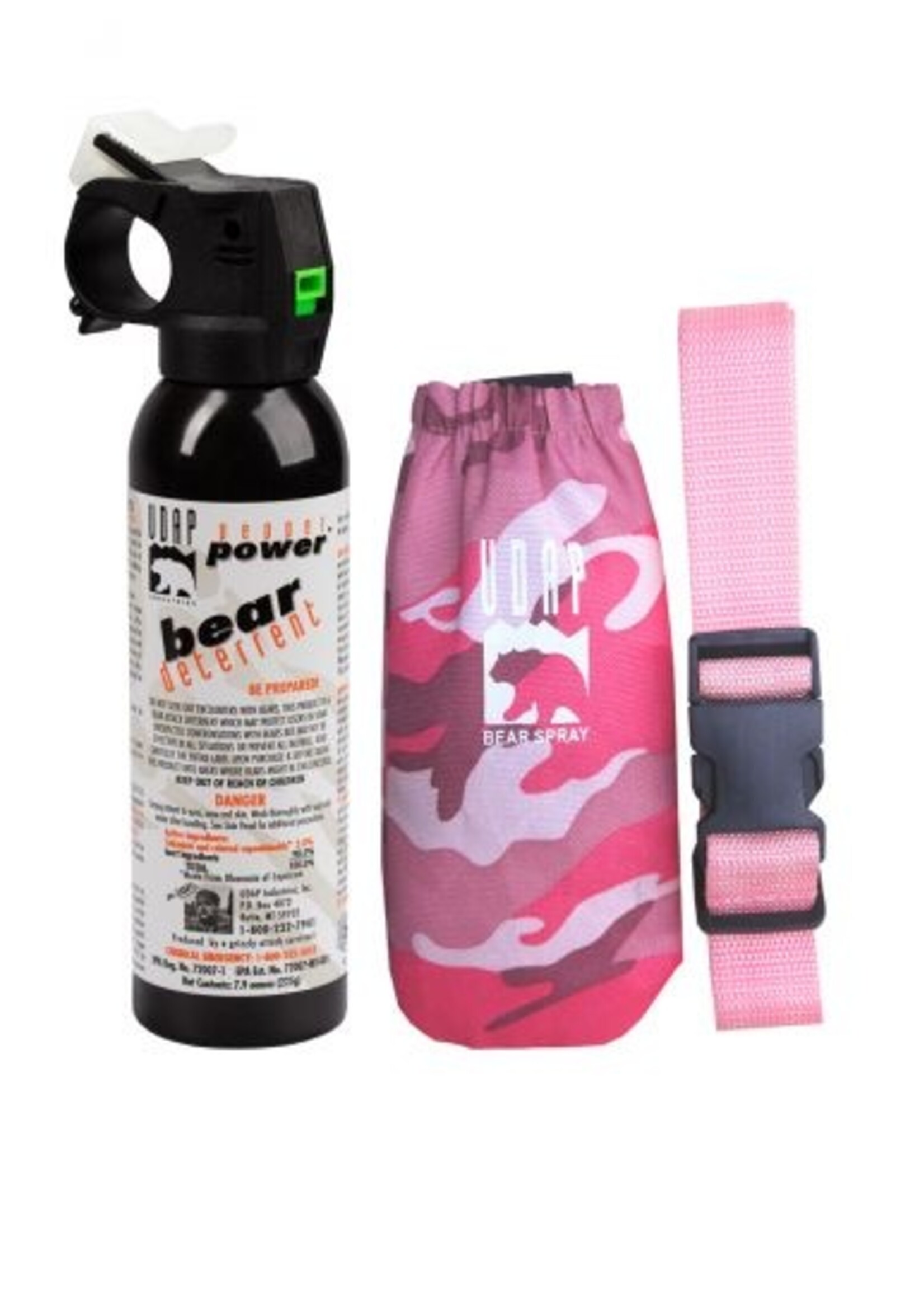 UDAP Industries, Inc. UDAP Bear Spray w/ Pink Camo Hip Holster & Pink Belt