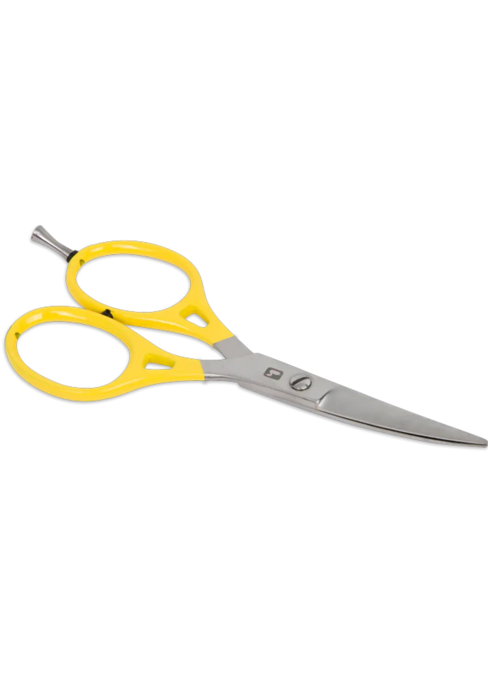 Loon Outdoors Loon Ergo Prime Curved Scissors with Precision Peg Yellow 7.5"
