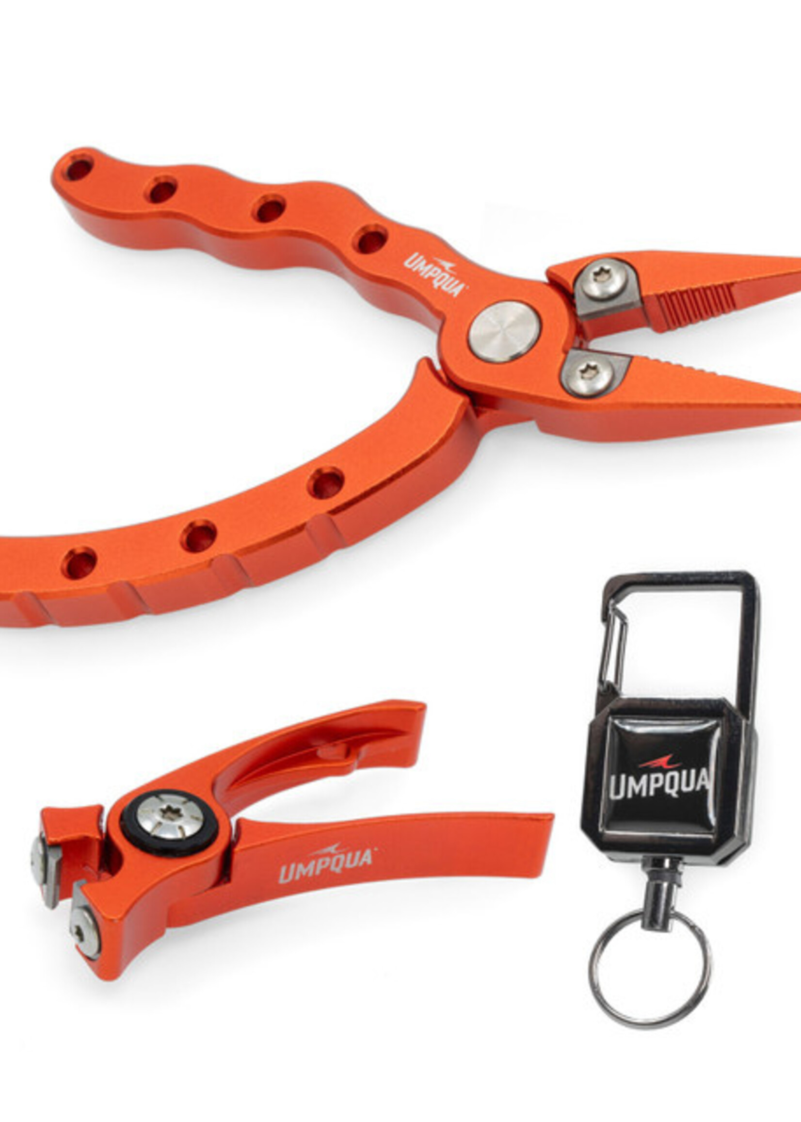 Umpqua Feather Merchants Umpqua Riverrun Trout Plier, Nippers w/Retractor Combo Gunmetal/Orange