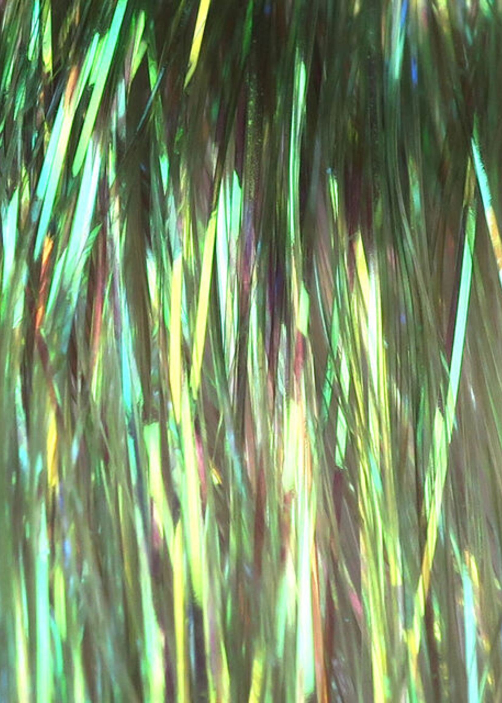 Hareline Dubbin Dyed Pearl Flashabou Pearl Olive