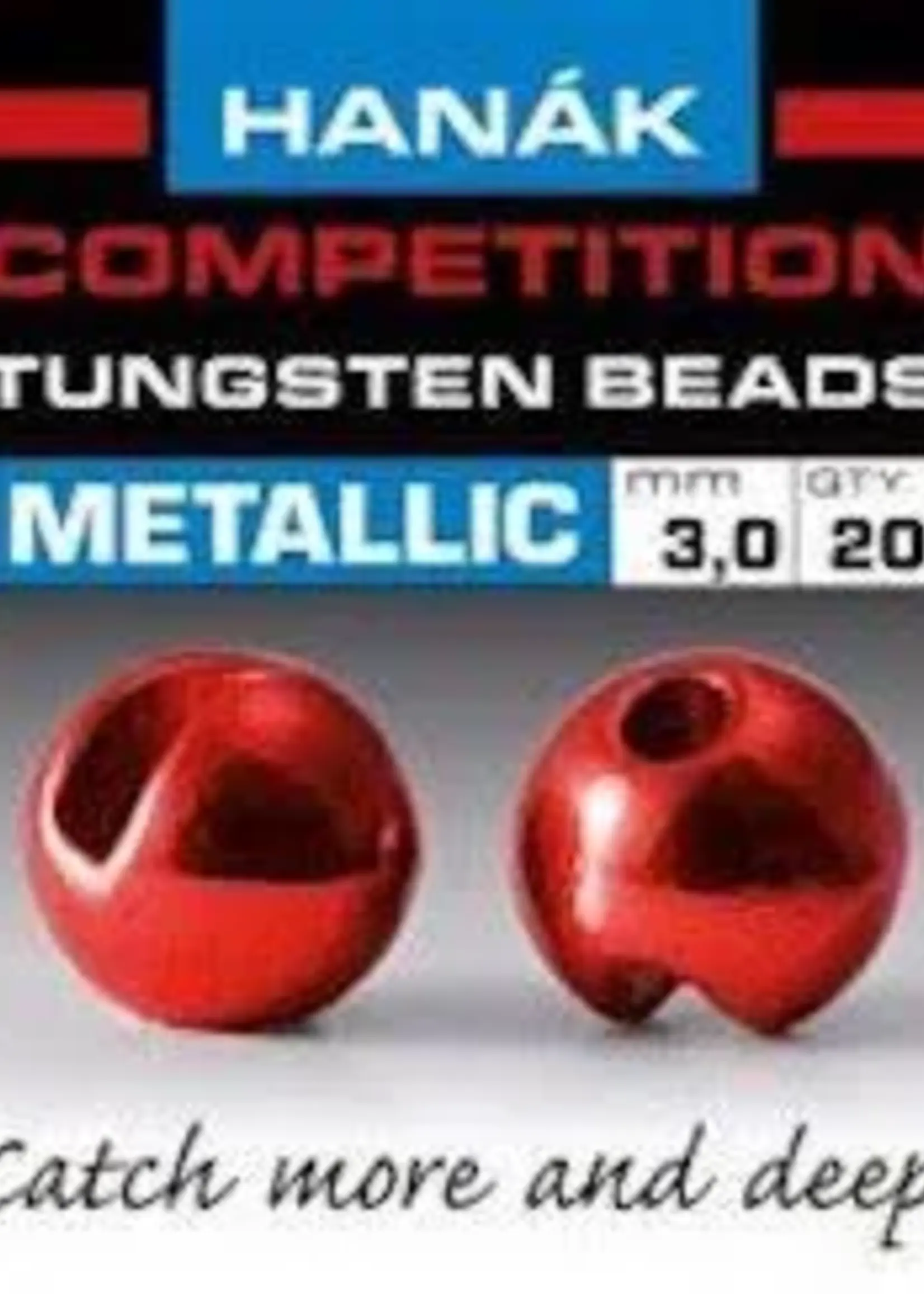 HANAK Competition Hanak Slotted Competition Tungsten Beads Metallic + 2.5mm Red