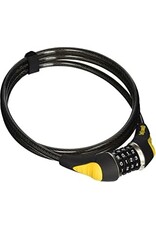 OnGuard OnGuard Akita Resettable Combo Cable Lock: 6' x 10mm, Gray/Black/Yellow