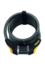 OnGuard OnGuard Doberman Combo Cable Lock: 6' x 12mm, Gray/Black/Yellow